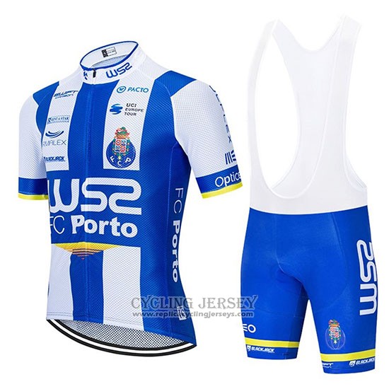2020 Cycling Jersey W52 FC Porto White Blue Short Sleeve And Bib Short